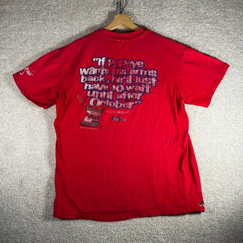 Vintage 90s No Fear red thrashed and distressed skater t-shirt Size L